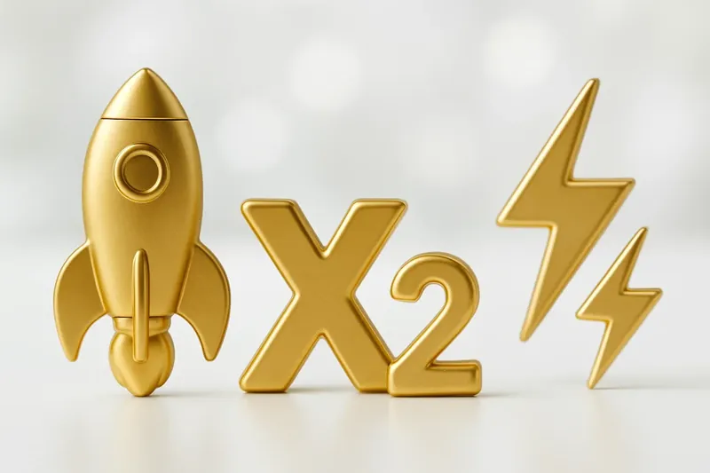 Gold and white instant game icons with rocket, multiplier, and lightning symbols